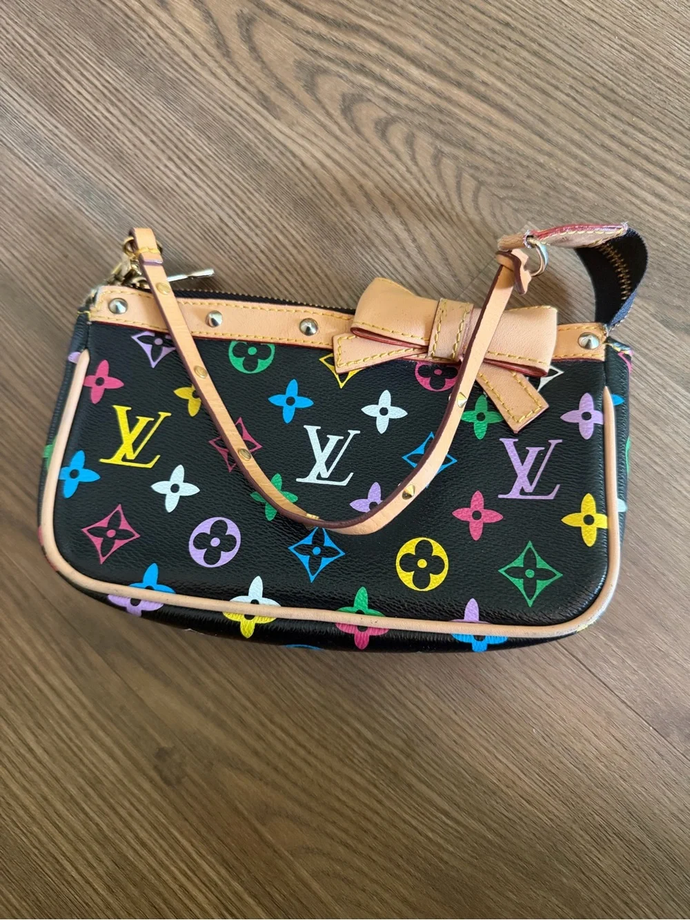 Black Multicolor Monogram Wristlet